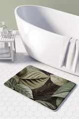 Leaves Green Monochromatic Leaves Bathmat