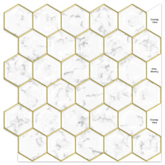 Hex (2 Pack) 3D Peel & Stick Wall Tiles