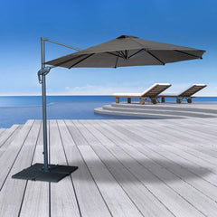 Kalahari Round Cantilever Umbrella Charcoal 2350 x 3000 mm