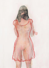 Figure Study (red Dress) by Joshua Hoskins