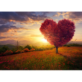 Wall Art Print- Red Heart Shaped Tree