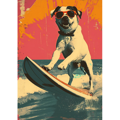 Wall Art Print - Popart Surfing The Wave