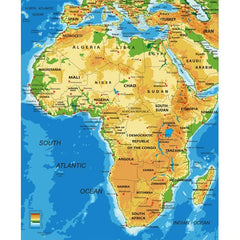 Wall Art Print - Africa-Physical Map