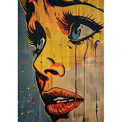 Wall Art Print - Popart Girl Crying