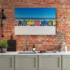 Wall Art Print - Cape Town: Bath houses at the beach in Muizenberg