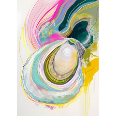 Wall Art Print - Abstract Circles of tree age vertical