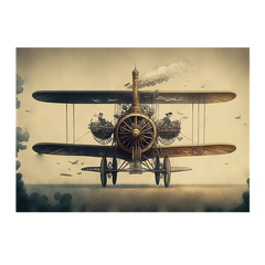 Wall Art Print - Steampunk Victorian Biplane