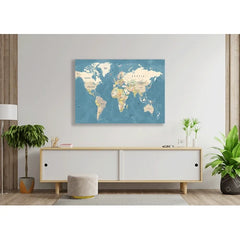 Wall Art Print - Vector Detailed Illustration of World Map