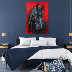 Wall Art Print - Black beauty in red