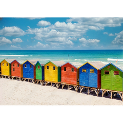 Wall Art Print - Colorful Beach House at Muizenberg beach Cape Town