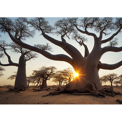 Wall Art Print - Boababs in the Savannah at Sunrise