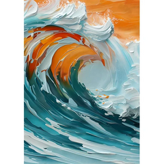 Wall Art Print- Abstract Sun & Waves