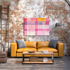 Wall Art Print - Abstract Pink And White Lines On Material Horizontal