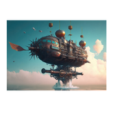 Wall Art Print - Steampunk Airship above Water