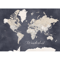 Wall Art Canvas - Wanderlust World Map