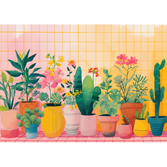 Wall Art Print - Pot Plants Horizontal