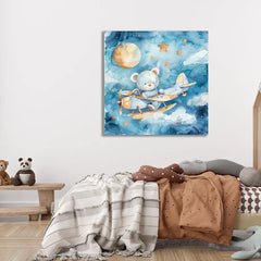 Wall Art Print - Teddy flying in the sky