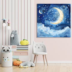 Wall Art Print - Kiddies Moon and stars