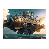 Wall Art Print - Steampunk Airship Above Waves
