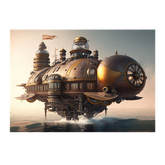 Wall Art Print - Steampunk Airship on water Surface
