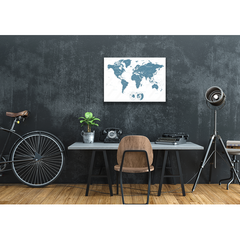 Wall Art Print - World Map Political and Poles Vector Illustration