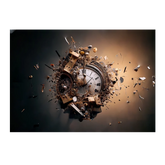 Wall Art Print - Steampunk Wall Clock Explosion
