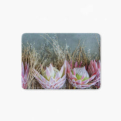 Floral deep pink King Protea bathmat