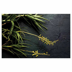 Natural Yellow Blossoms Aloe Bush on Grey Bathmat