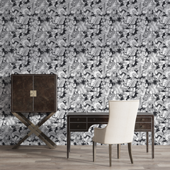 Mono Chic Floral Wall Paper 2