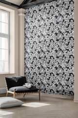 Mono Chic Floral Wall Paper 4