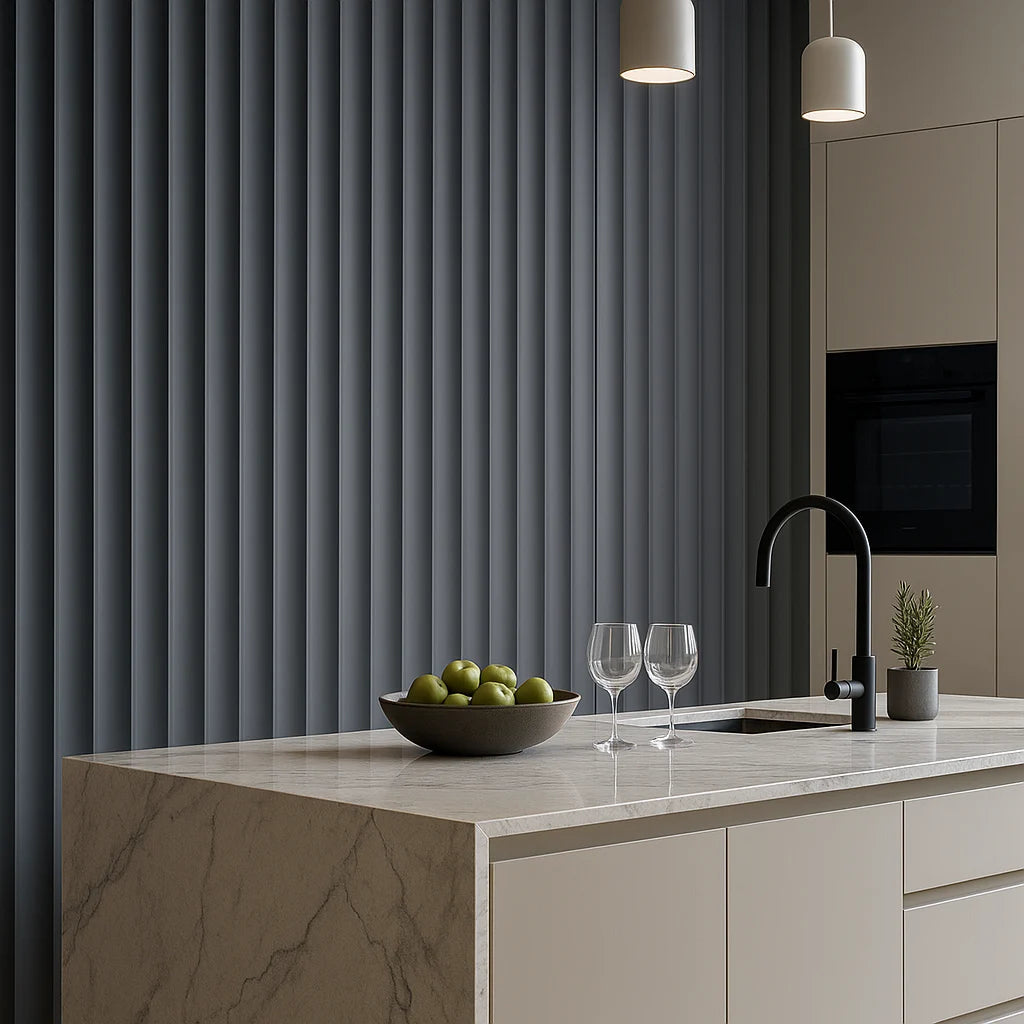 Matt Steel Grey Slat Wall