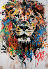 Pop Art-Style Lion