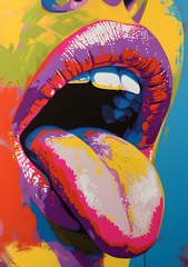 Woman Sticking Tongue Out Pop Art