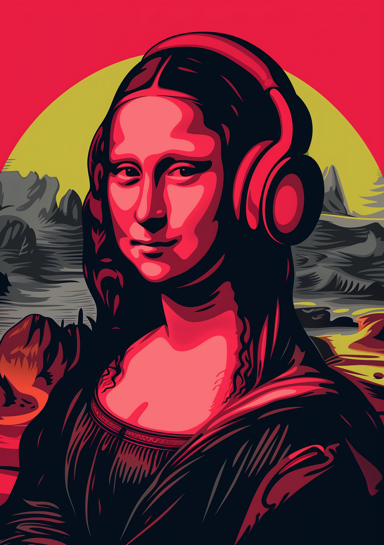 Mona Lisa With Headphones