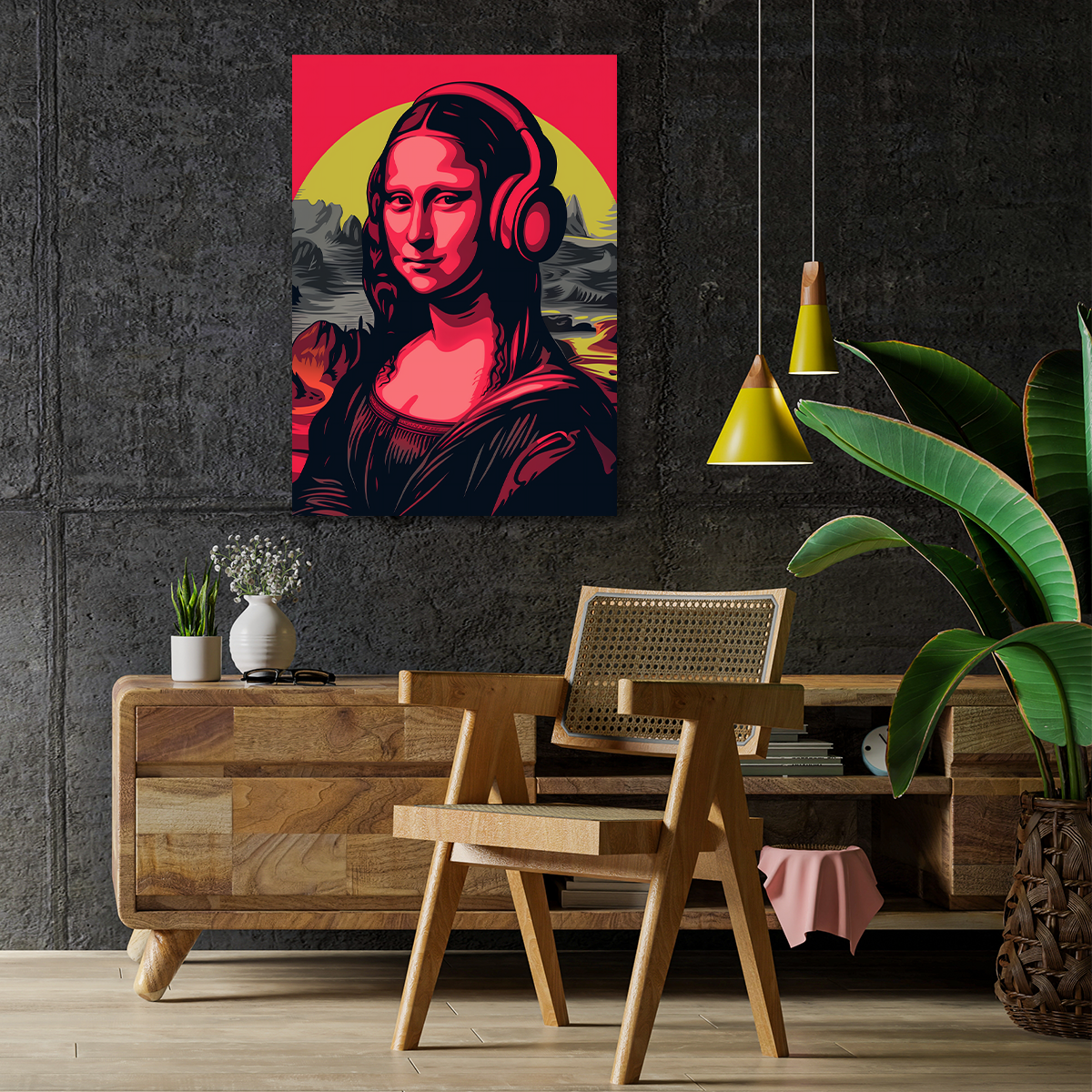 Mona Lisa With Headphones