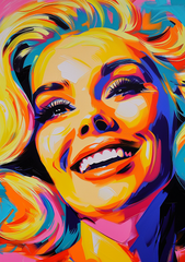 Pop Art-Style Woman Smiling