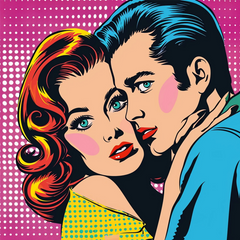 Pop Art-Style Man & Woman