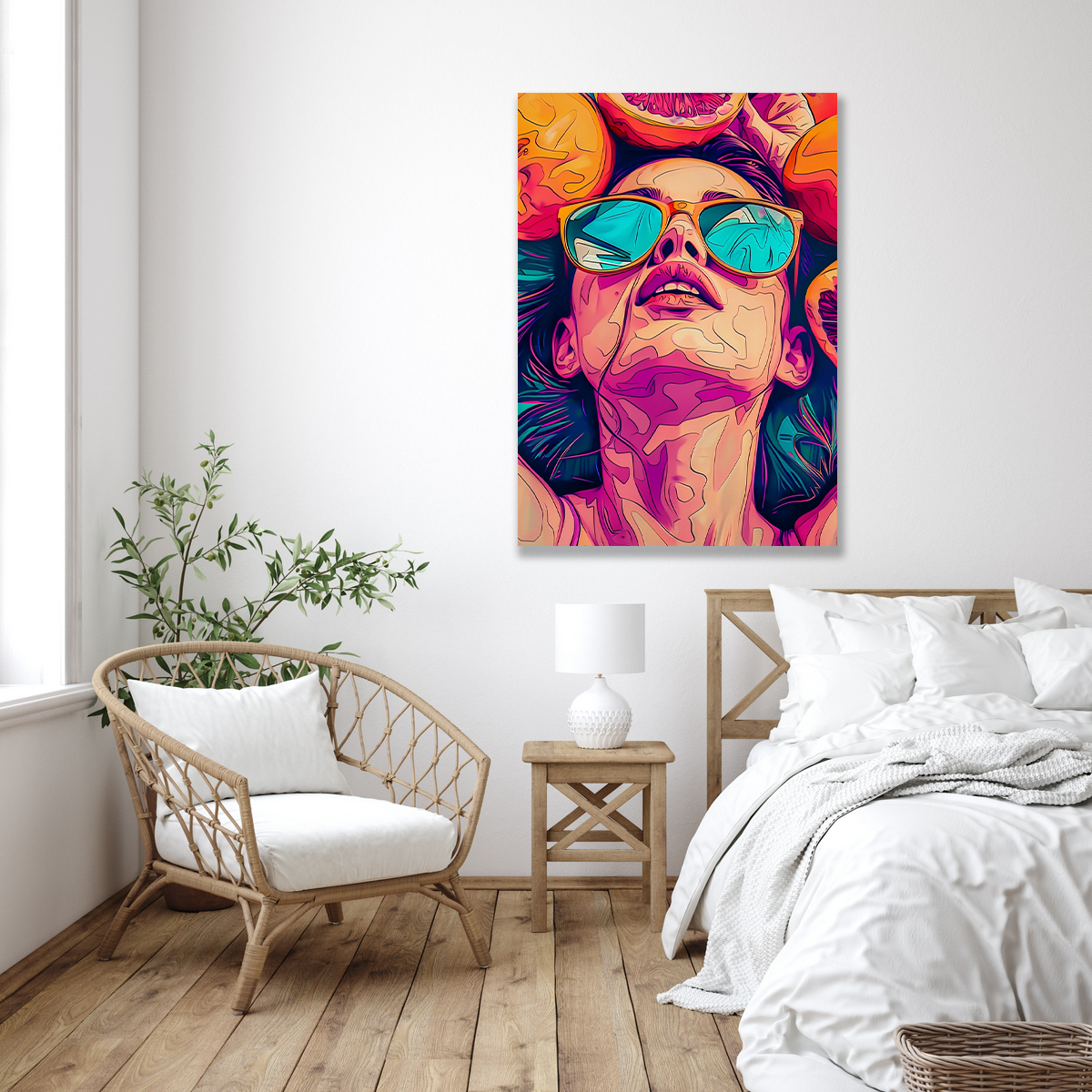 Pop Art-Style Woman With Sunglasses