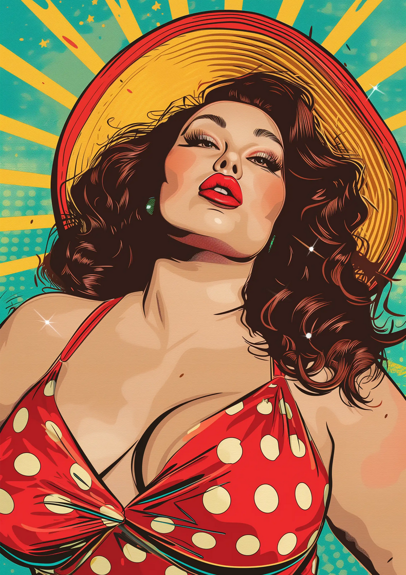 Pop Art-Style Woman In Summer Clothes