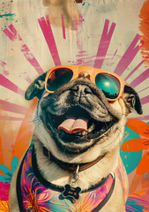 Smiling Pug With Sunglasses