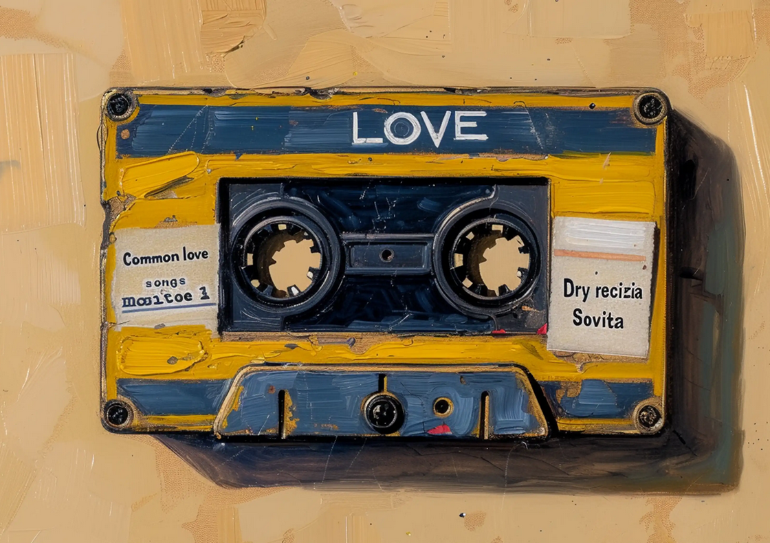 Pop Art-Style Cassette Tape