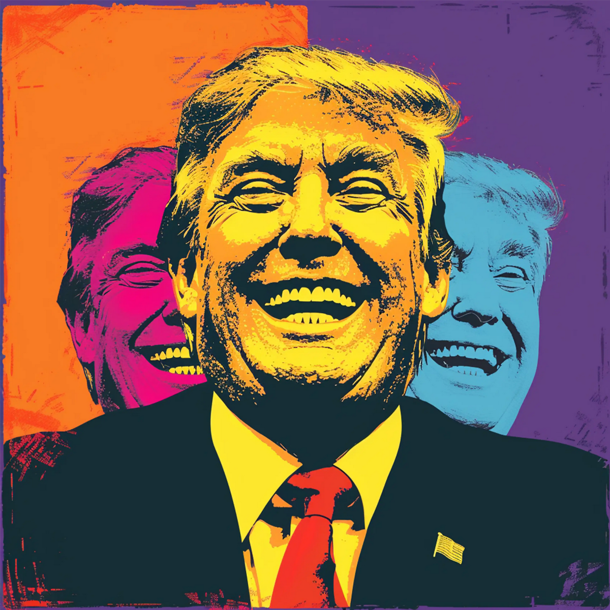 Pop Art-Style Donald Trump Laughing