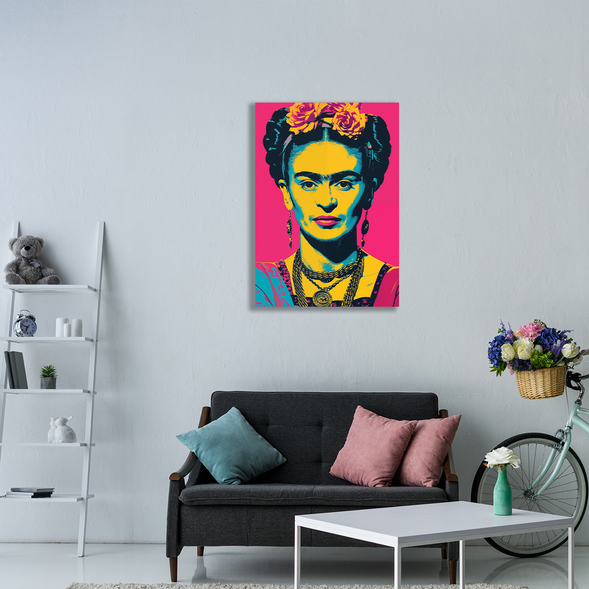 Pop Art-Style Frida Kahlo