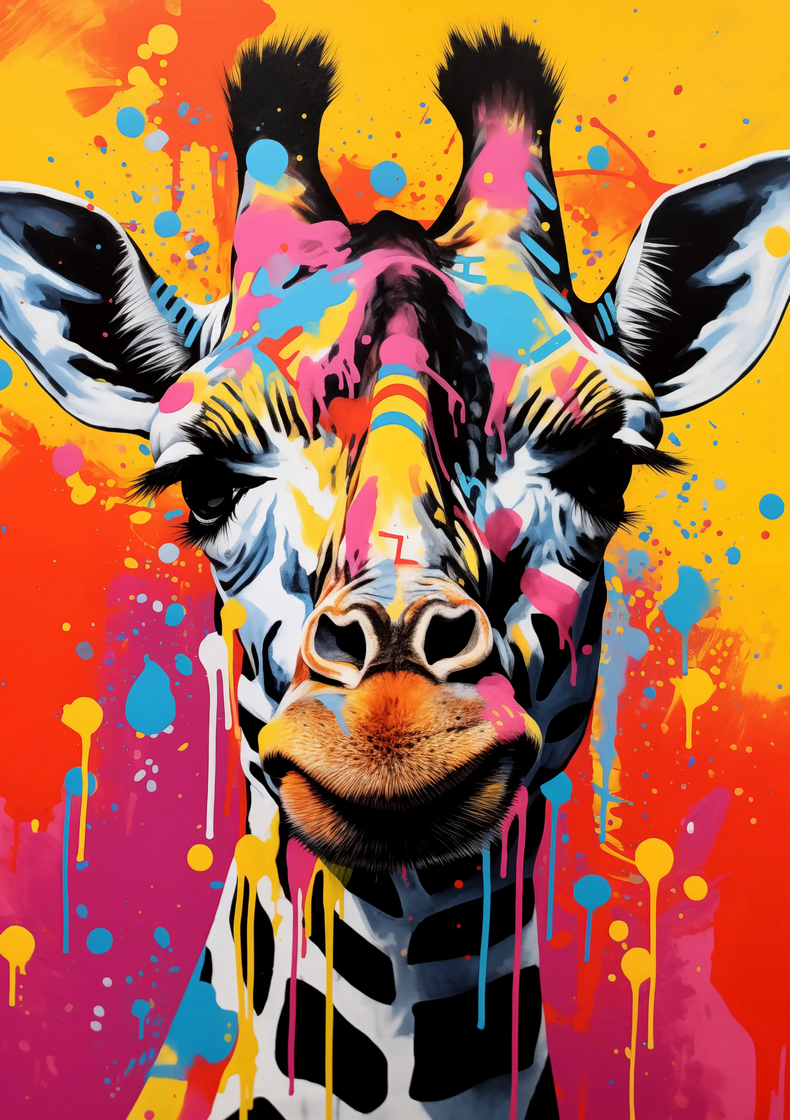 Pop Art-Style Giraffe