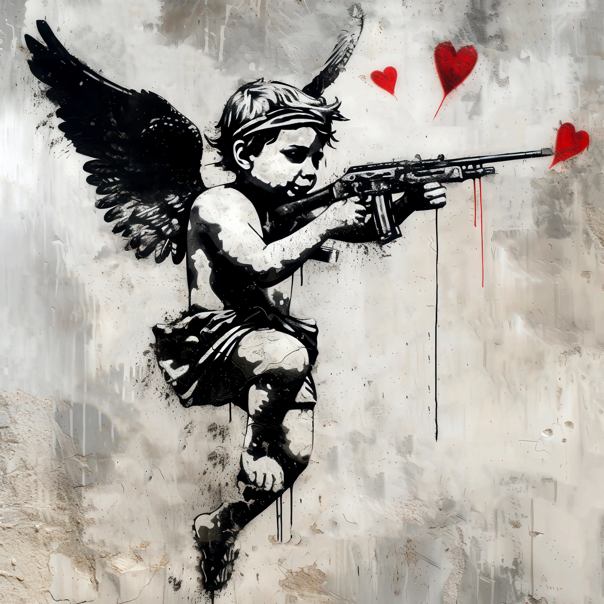 Pop Art-Style Cupid With Gun