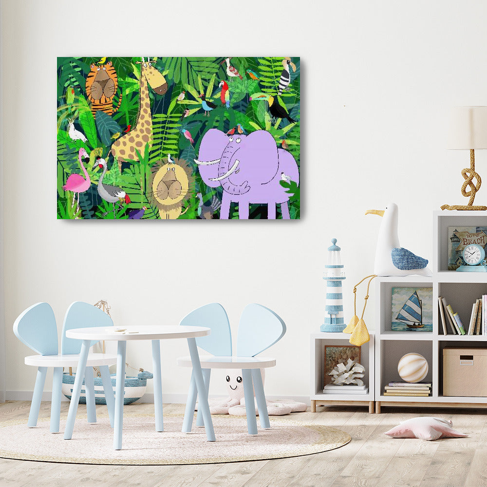 Jungle Animals Deep in the Jungle Foliage by Artist Carla Daly