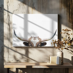 Peeking Longhorn Cow by Kathrin Pienaar