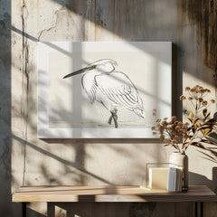 Snowy Egret by Kono Bairei