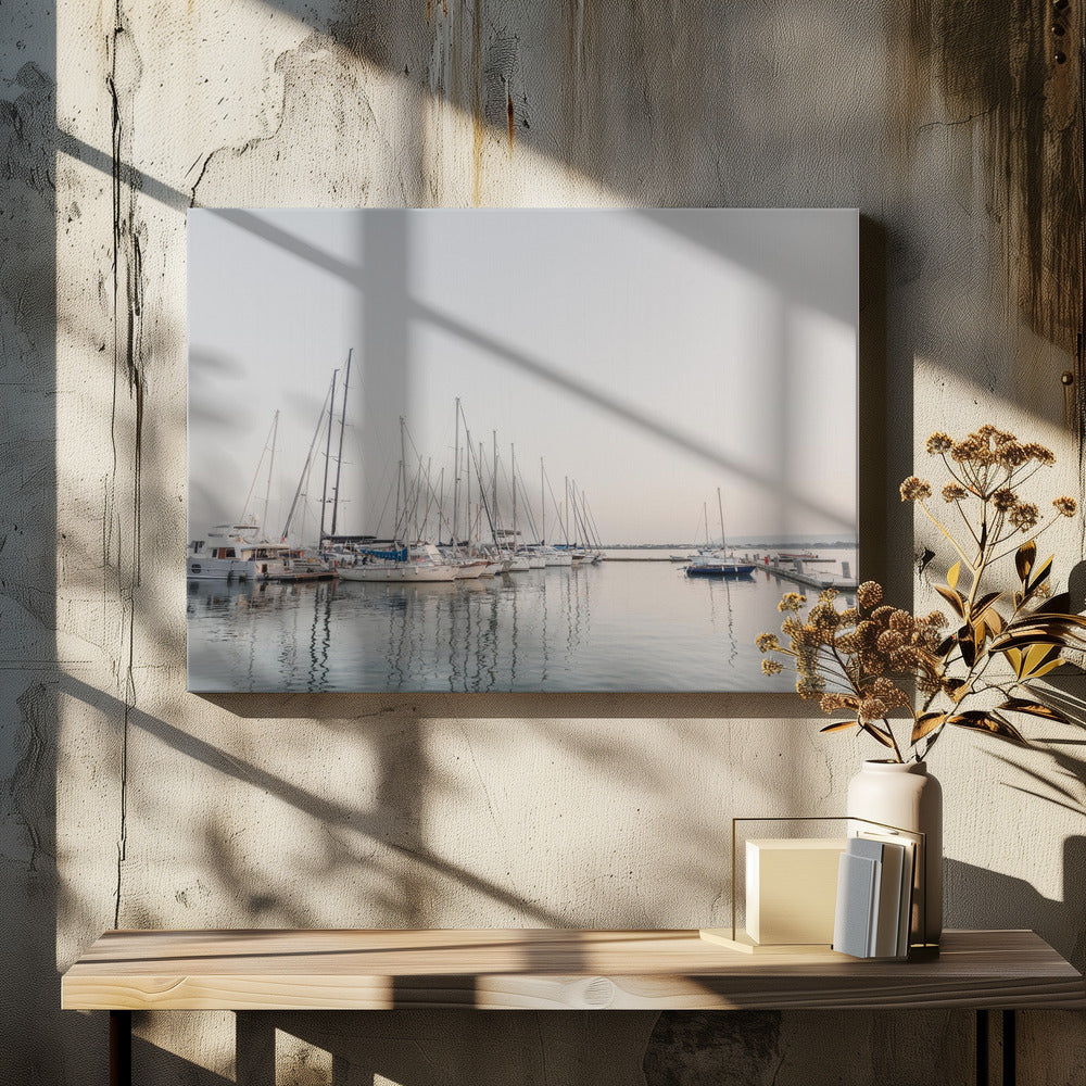 Boats at sunset in Sicily Italy by Photolovers