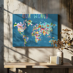 Our World Illustrated World Map for Kids